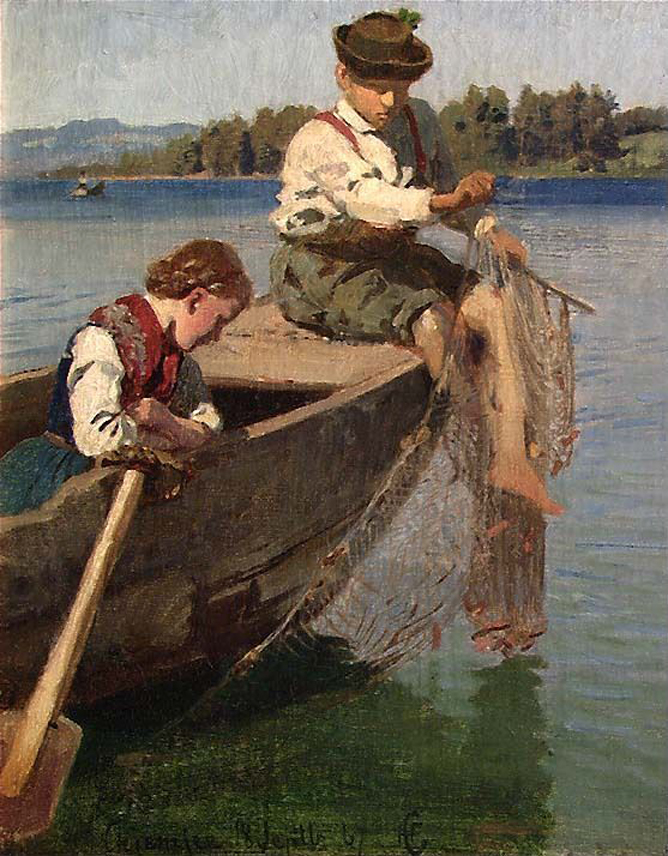 Hans Gude (1825–1903): Djeca pecaju na Chiemseeu / Fiskarbarn vid Chiemsee (1867) Hans Gude (1825–1903): Djeca pecaju na Chiemseeu / Fiskarbarn vid Chiemsee (1867)