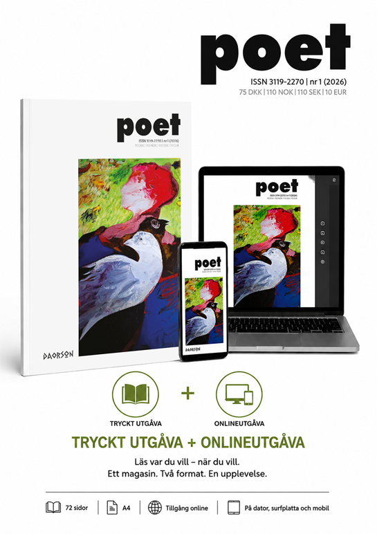 Poet nr 1 (2026) | Tryckt utgåva + Onlineutgåva